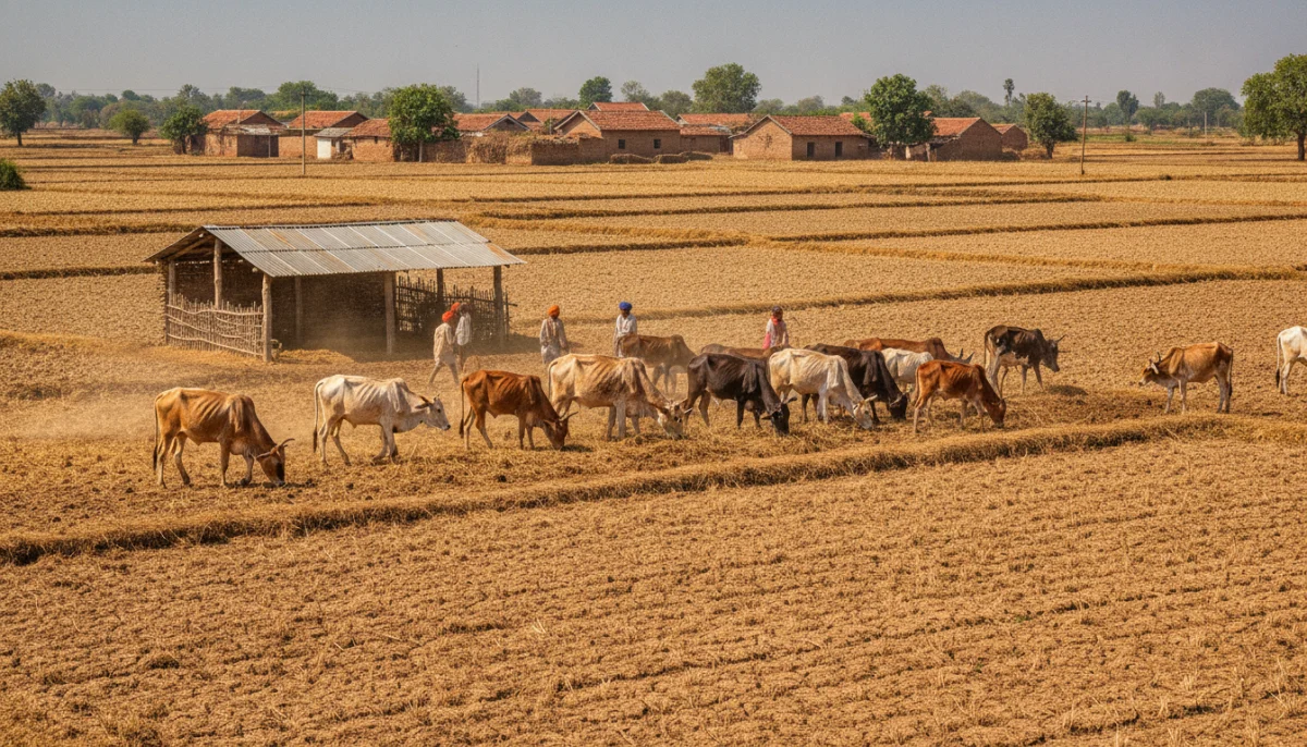 दुष्काळी परिस्थिती आणि जनावरांसाठी चारा छावण्या सुरू करण्याची मागणी