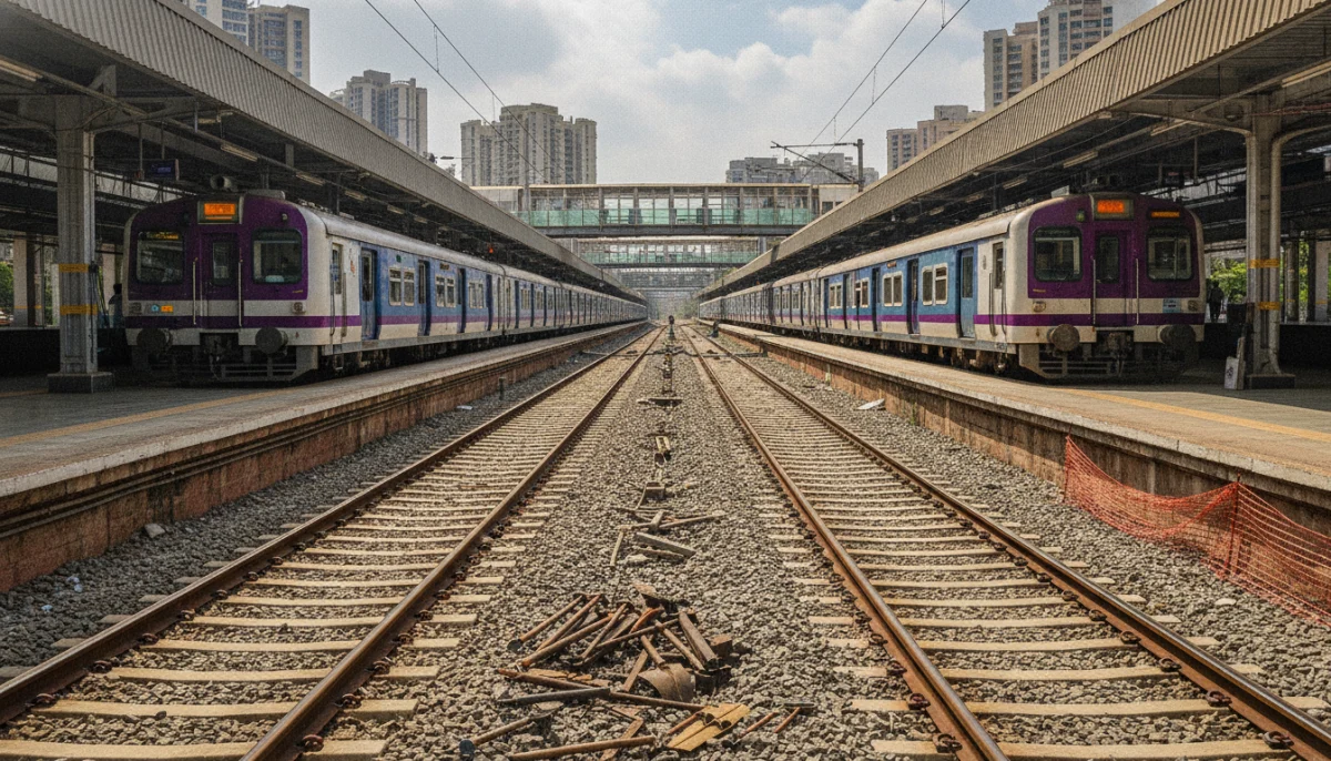 मुंबई मेगा ब्लॉक दरम्यान रेल्वे रुळांची देखभाल आणि उपनगरीय लोकल सेवा